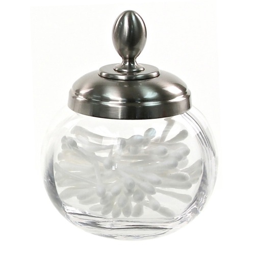 Round Clear Crystal Cotton Pad Jar Windisch 88476D